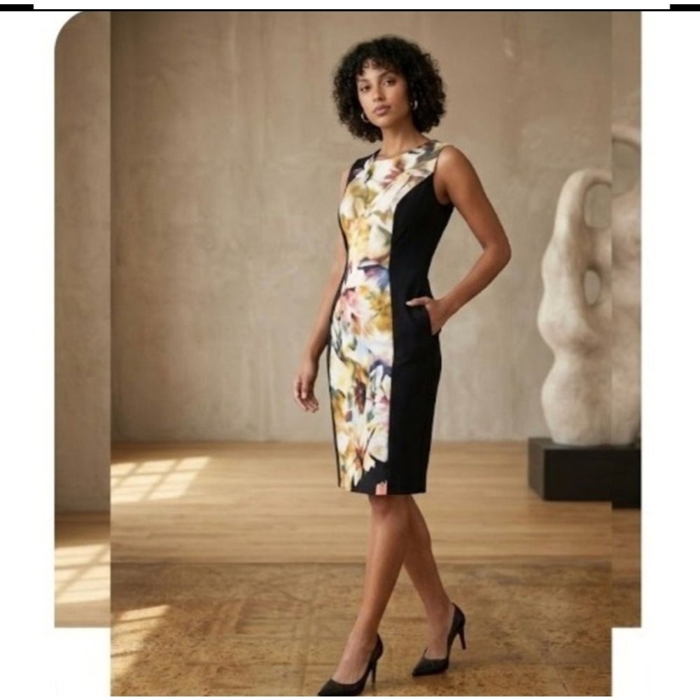 Black Halo Colorblock Center‎ LBD Dress Size 0